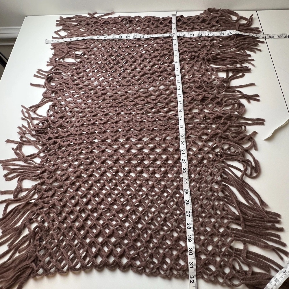 BROWN SCARF COWL INFINITY DIAMOND PATTERN SOFT - Picture 7 of 8
